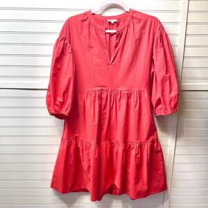 Sundry by Evereve Mini Elbow Sleeve Tiered Dress